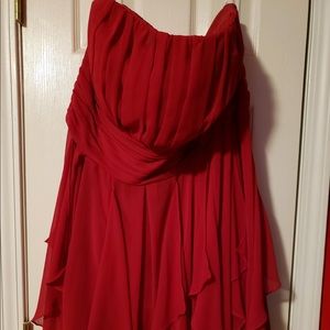 Short Red David’s Bridal Dress- Size 22